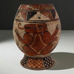 Pre-Columbian Polychrome Ritual Vessel