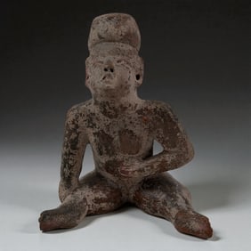Pre-Columbian Mayan Style Seated Male Figure