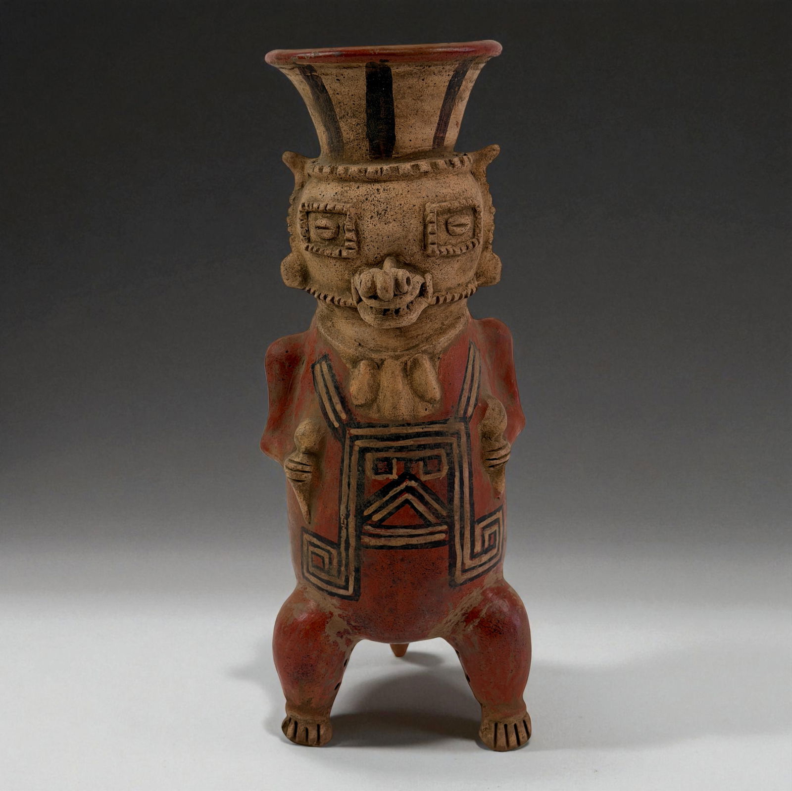 Pre-Columbian Mayan Style Polychrome Zoomorphic Vessel (1 of 10)