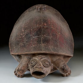 Mayan Style Terracotta Turtle Effigy Vessel