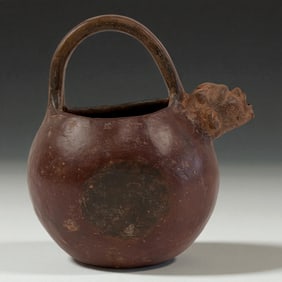 Mayan Style Stirrup?Handled Vessel