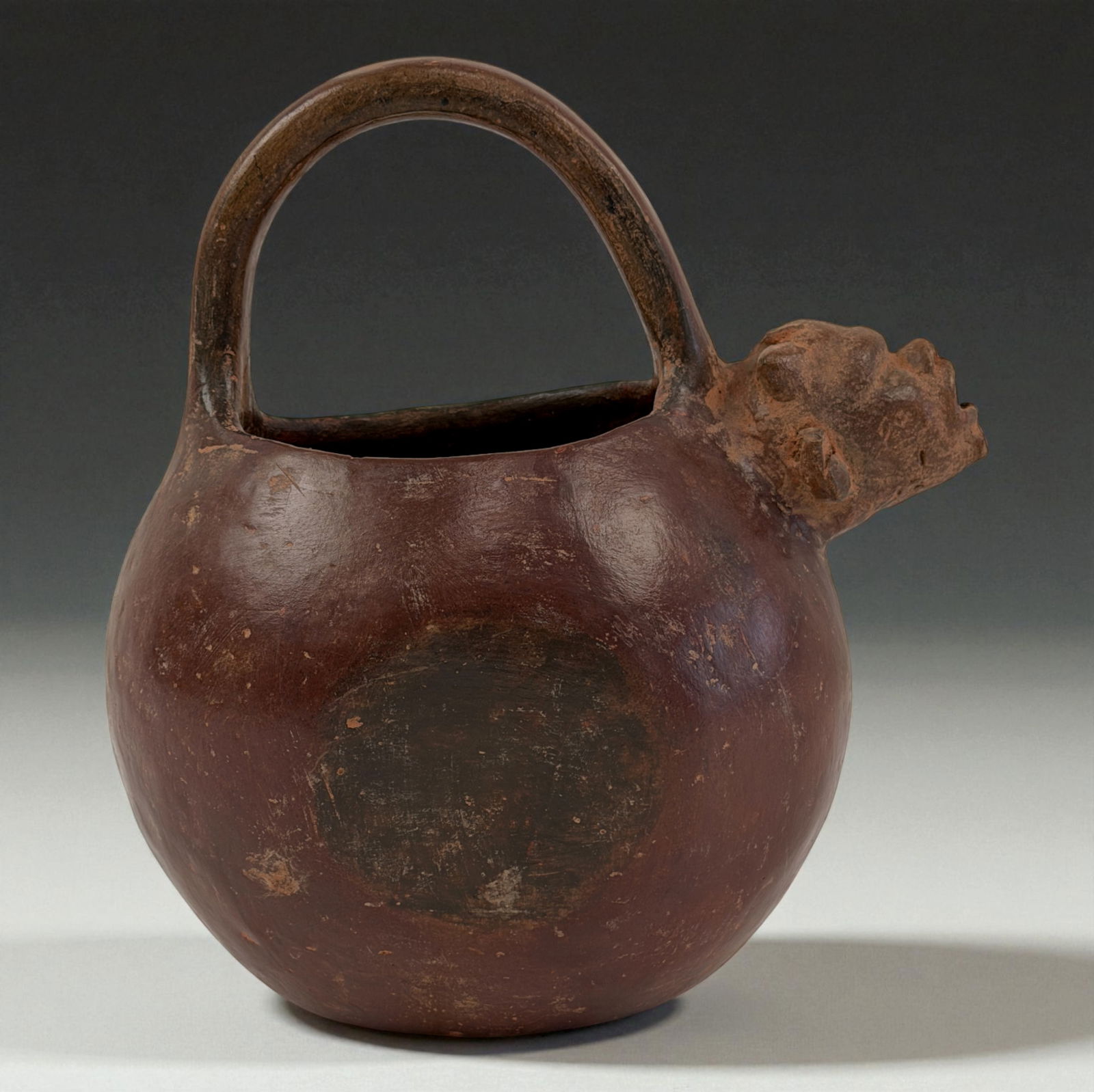 Mayan Style Stirrup?Handled Vessel (1 of 6)