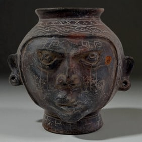 Pre-Columbian Face Vessel