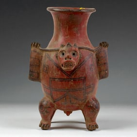 Red Pre-Columbian Mythic Vessel