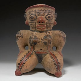 Pre-Columbian Painted Kneeling Figure