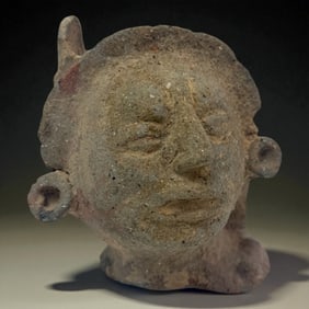 Pre-Columbian Earthenware Head Fragment