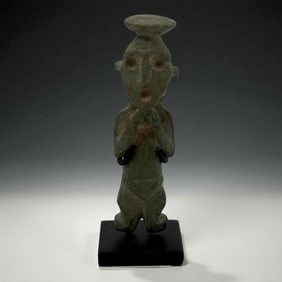 Standing Stone Figure with Dish Headdress