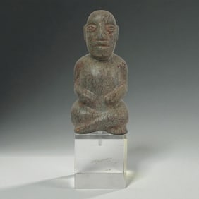 Pre-Columbian Stone Seated Figure