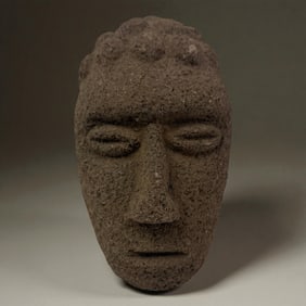 Pre-Columbian Mounted Stone Head