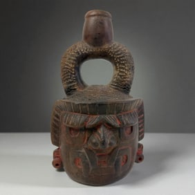 Pre-Columbian Serpent Stirrup Vessel