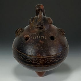 Pre-Columbian Tripod Gourd Whistle