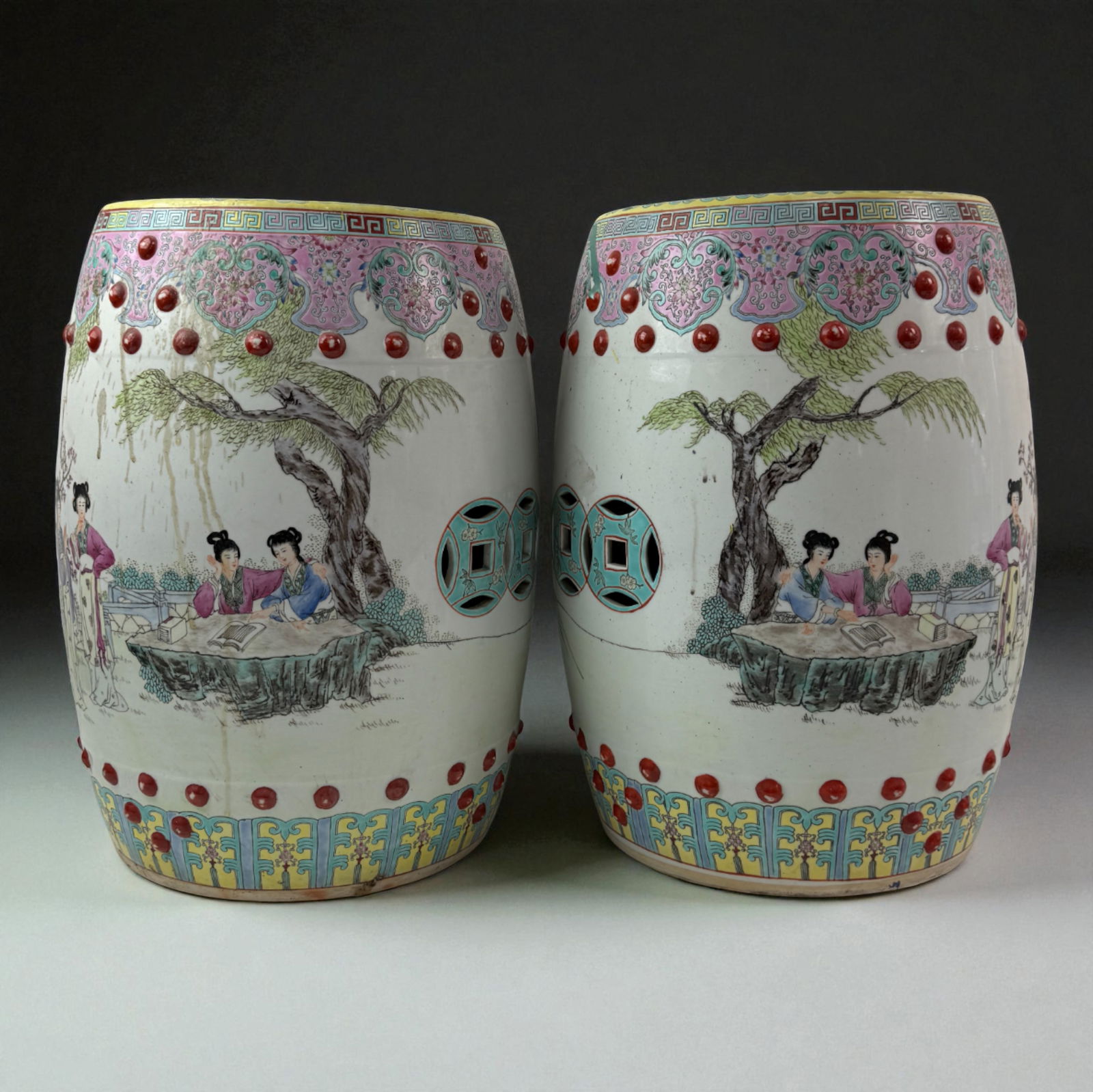 Pair Chinese Porcelain Stool (1 of 18)