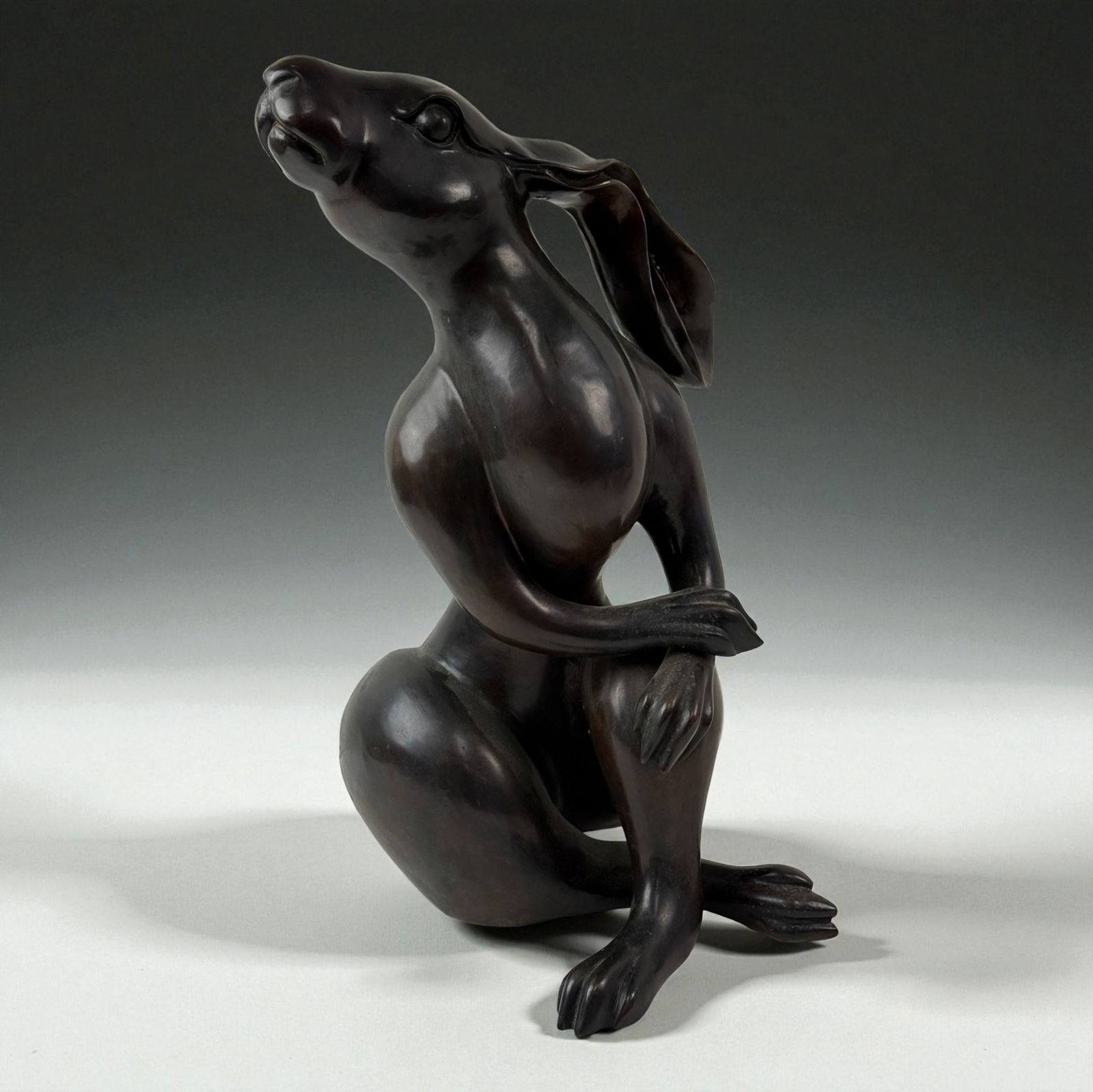 Modern Bronze Hare Sculpture (1 of 10)