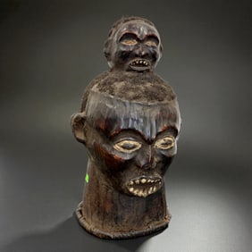 Central African Double-Head Shrine Mask