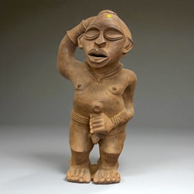 Central African Ceramic Male Figure