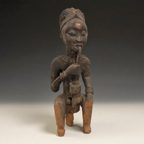 African Seated Figure with Pipe