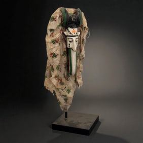 Decorated Tribal Mask with Cloth