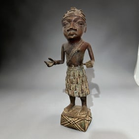 African Bronze Tribal Male Figure