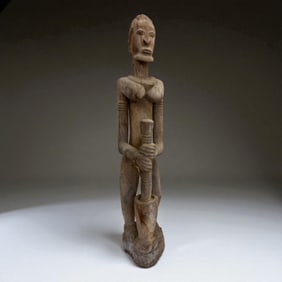 Large African Female Figure with Mortar and Pestle