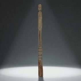 Large African Pole Figure on Ringed Base