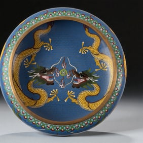 Chinese Cloisonne Dragon Dish