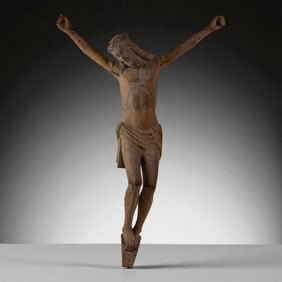 Antique Hand Carved Crucifix Figure