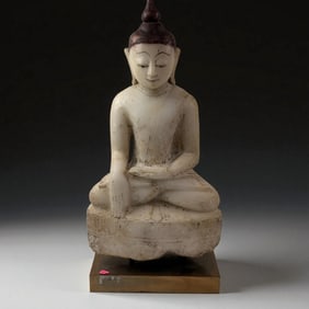 Antique Seated Marble Buddha Statue