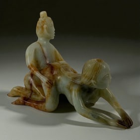 Chinese Carved Jade Erotic Group