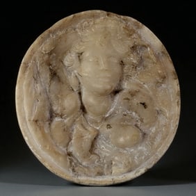 Ancient Roman Period Carved Alabaster Plaque