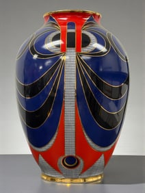 Art Deco Porcelain Vase Mid Century Hungary Hollohaza