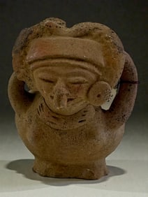 Mayan Effigy Vessel with Ring Handles