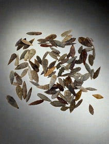 Ancient Arrowheads and Blades Collection of 60