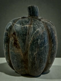 Ancient Carved Stone Fruit Form Vessel