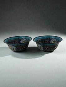 Pair of Chinese Cloisonne Bowls