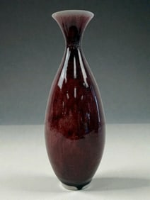 Oxblood Glazed Vase Signed Roth