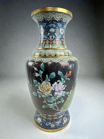 Chinese Cloisonne Floral Vase