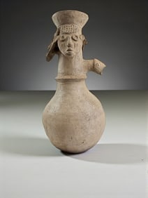 Pre-Columbian Head Spout Vessel