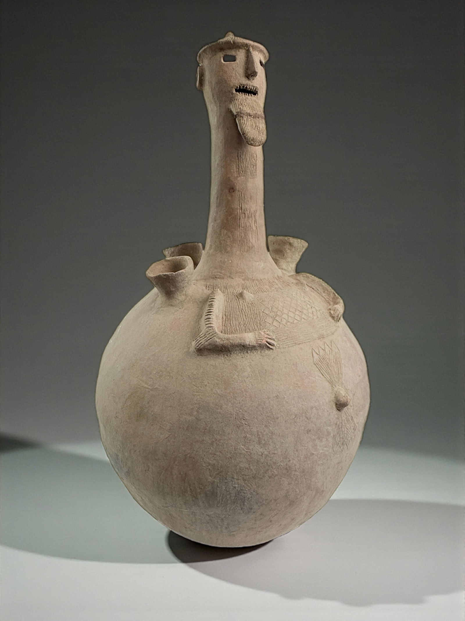 Large Pre-Columbian Seated Figure Vessel (1 of 4)