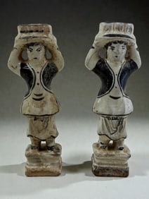 Pair of Tang Style Painted Figures