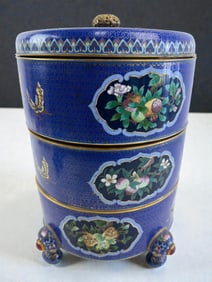 Chinese Cloisonne Three Tier Box