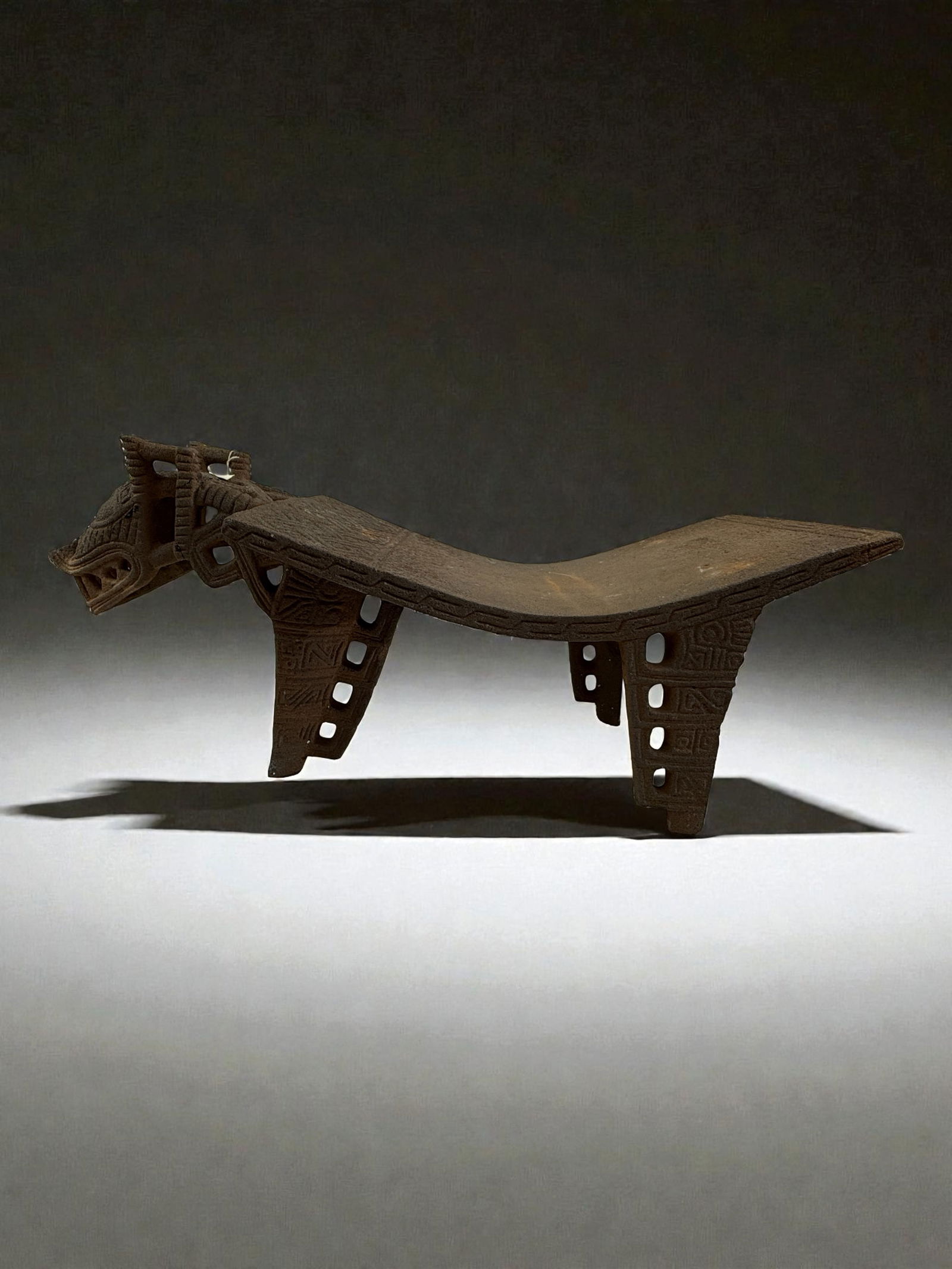 Pre-Columbian Jaguar Form Stone Metate Stone Ritual Seat (1 of 6)