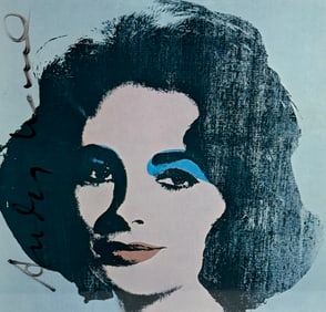 Andy Warhol hand signed Pop Art Portrait of Iconic Actress Liz Taylor