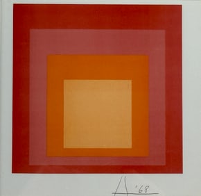 Geometric Abstract JOSEF ALBERS MODERNIST SILKSCREEN PRINT FRAMED