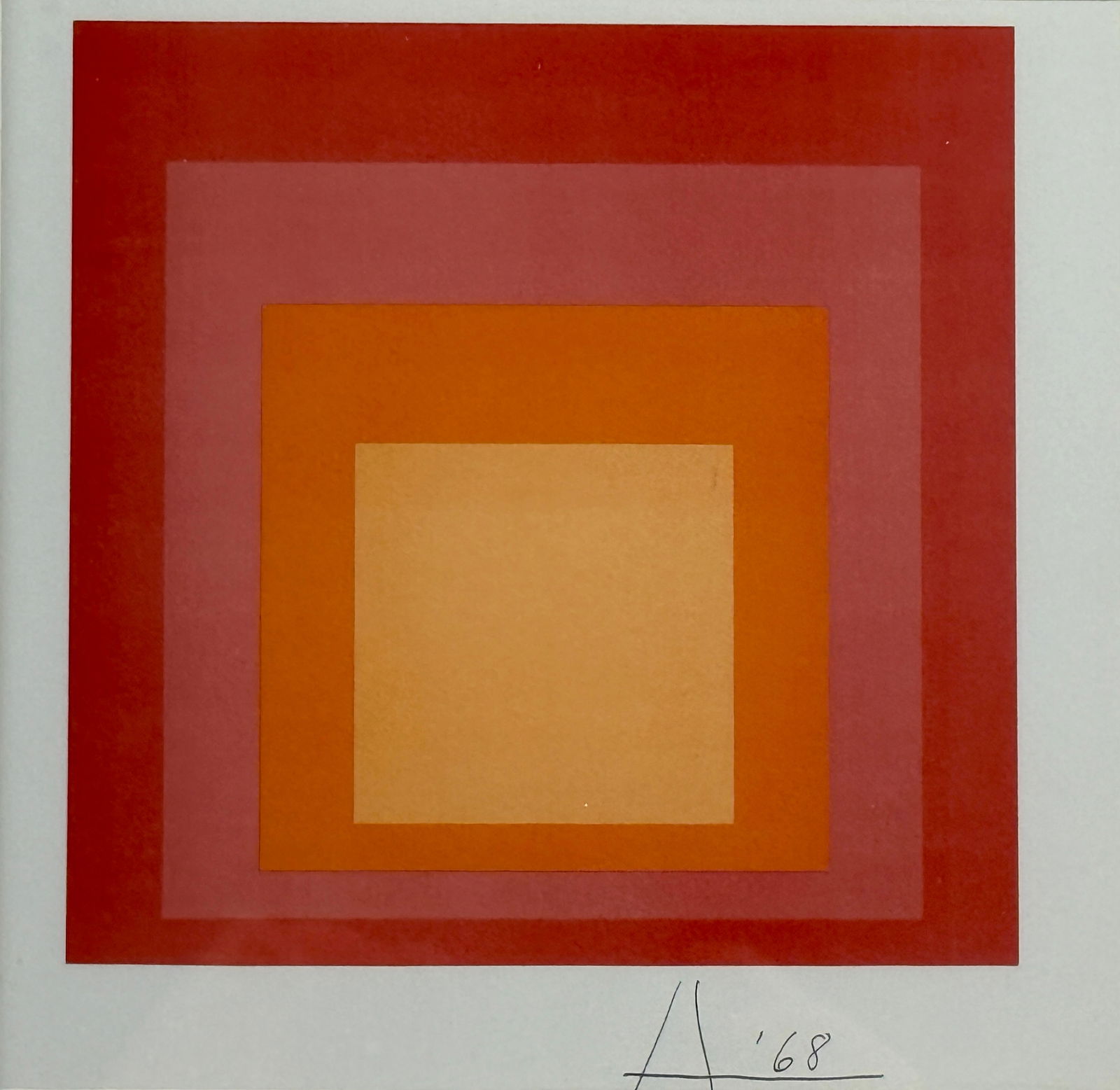 Geometric Abstract JOSEF ALBERS MODERNIST SILKSCREEN PRINT FRAMED (1 of 4)