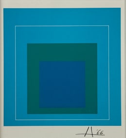 Geometric Abstract JOSEF ALBERS MODERNIST SILKSCREEN PRINT FRAMED