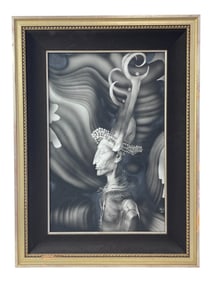 Surrealist Portrait Black & White Fantasy Figure 1978 by ENDRE SZASZ