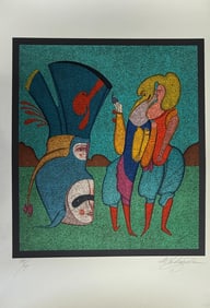 CHEATING - Beautiful Rare Lithograph S/N by Mihail Chemiakin