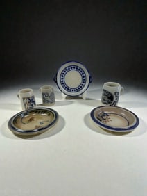 Westerwald Plates & Mini Steins ? Blue Decorated Pottery