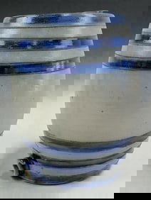 Large German Stoneware Storage Barrel ? Blue Banded Decoration