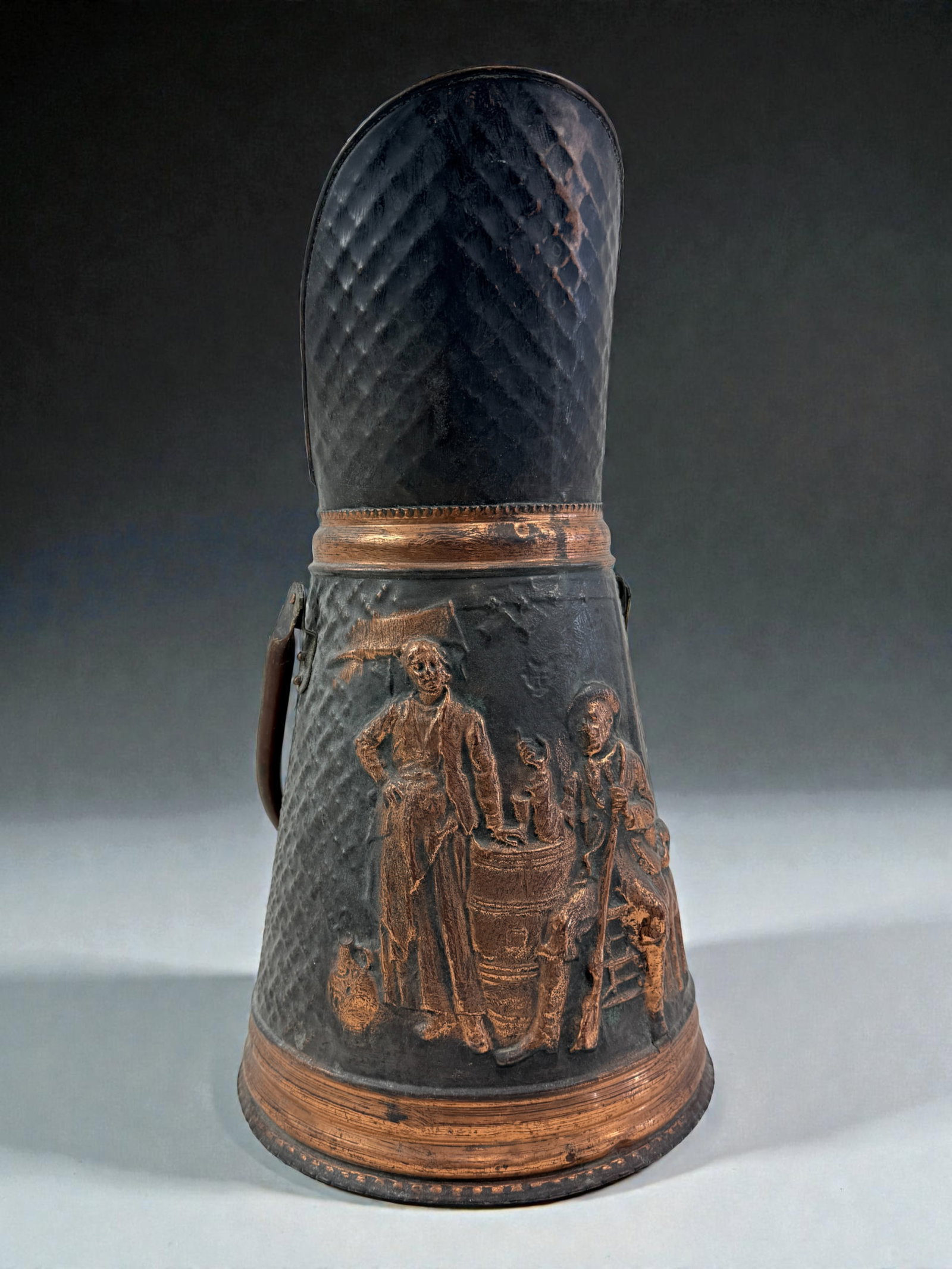 Antique Copper-Relief Ale Measure ? Tavern Scene (1 of 6)